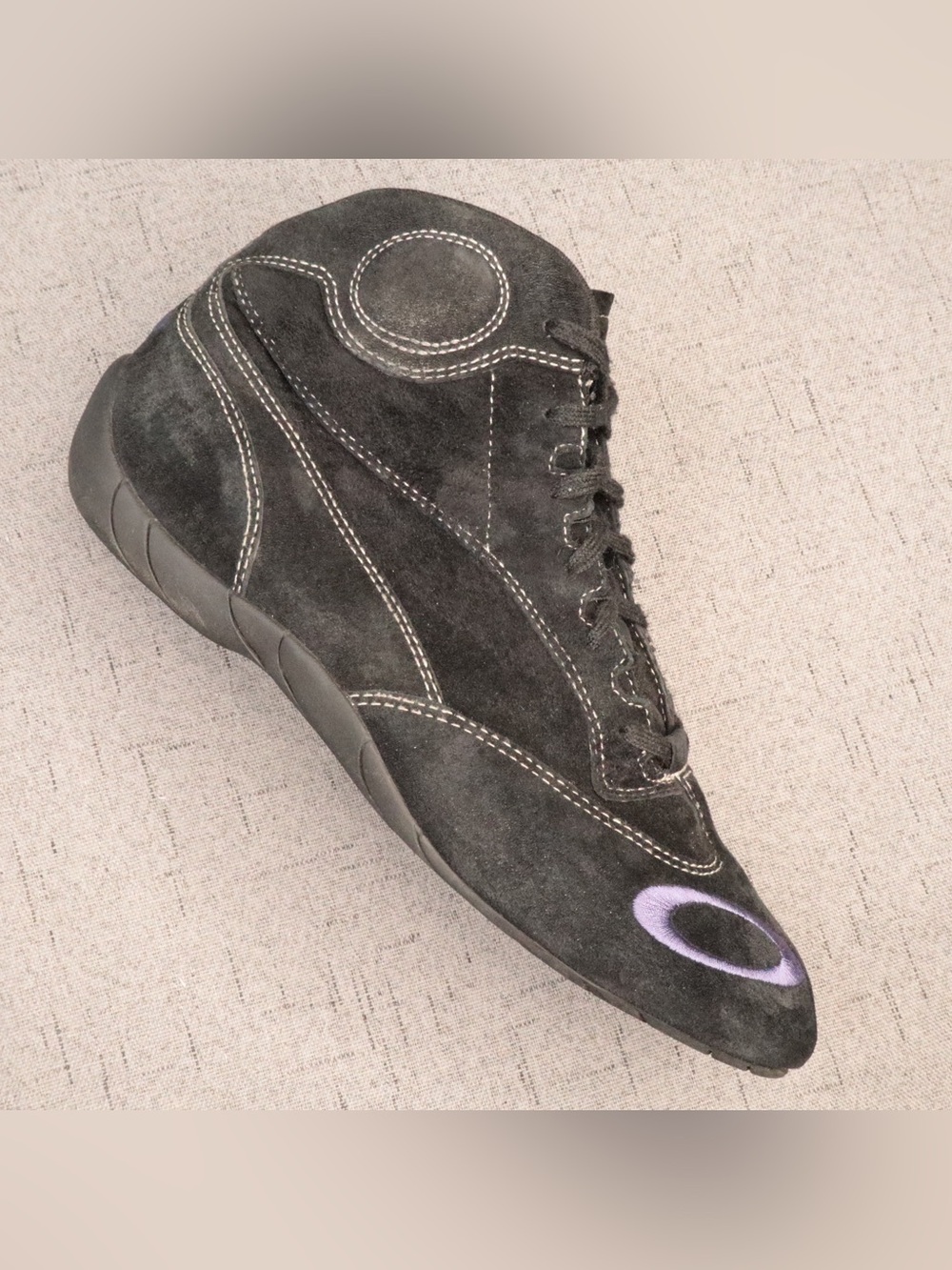 RARE SAMPLE Oakley Carbon X Suede Racing Boots Black Purple Sz 8.5 SFI 3.3/5⁠